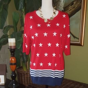 NWT Talbots Stars & Stripes Top
